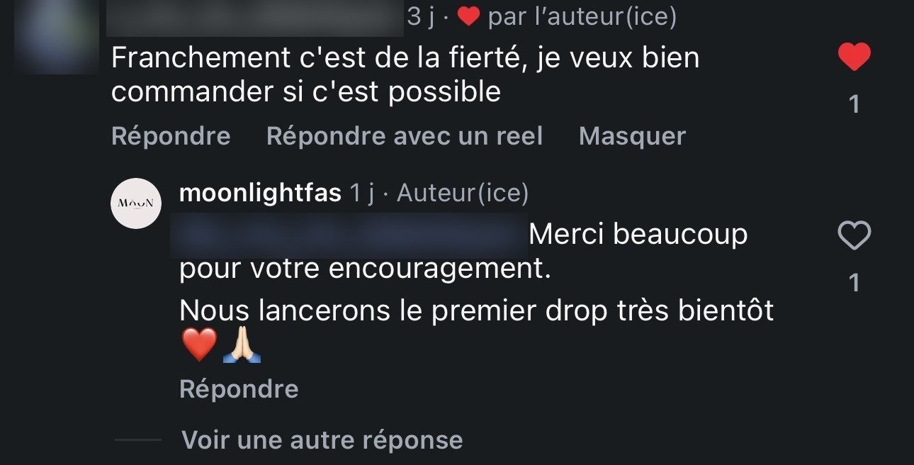 Commentaire Instagram